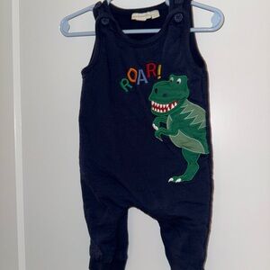 Jojo Maman Bebe Navy Dinosaur Romper 3-6 months